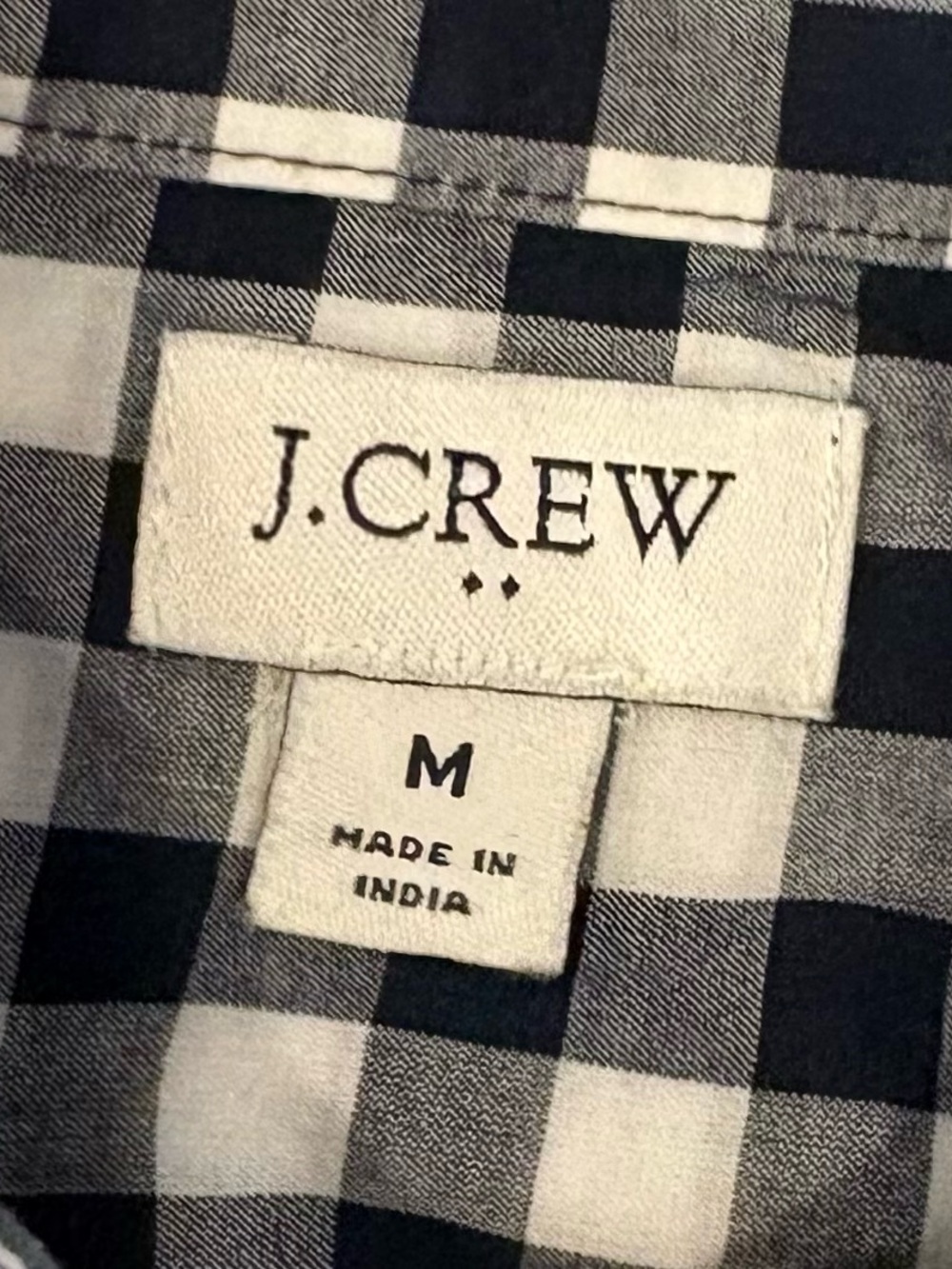 J. Crew Navy and White Gingham Button-Down Shirt - Picture 2 of 2